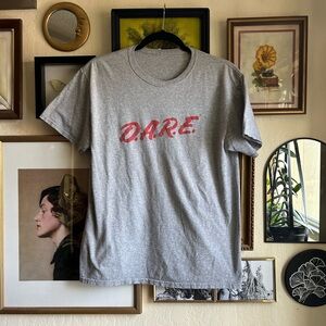 Gray T-Shirt with Red DARE Print
